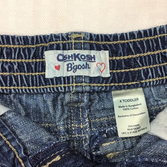 Oshkosh B'gosh 4T, Girls Blue Denim Shorts - Picture 6 of 6